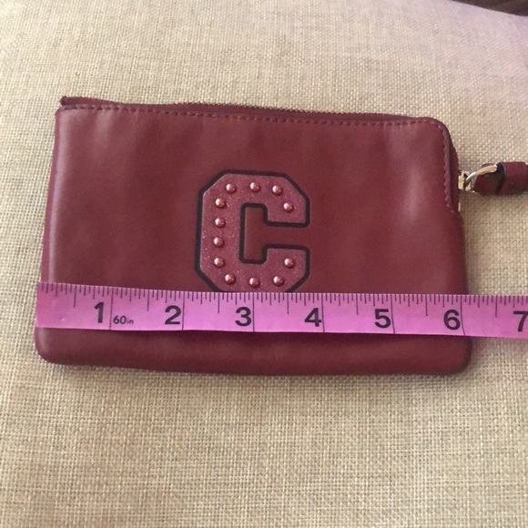 Coach Corner zip Smooth Crimson Leather wristlet - Picture 6 of 10